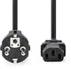 Nedis stroomkabel | type f (cee 7 7) male | iec-320-c13 | recht | recht | vernikkeld | 5.00 m | rond | pvc | zwart | label - cegl10030bk50