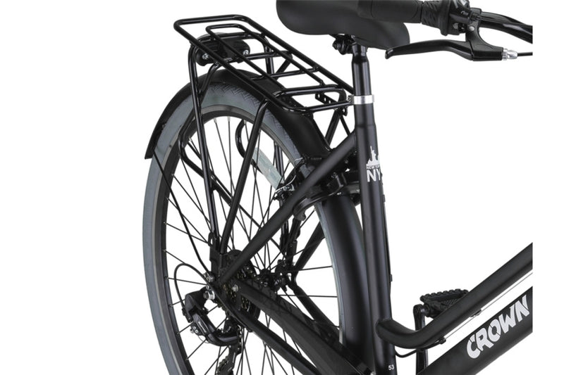 Load image into Gallery viewer, Crown new york 28 inch 53 cm dames 7v v-brakes matzwart
