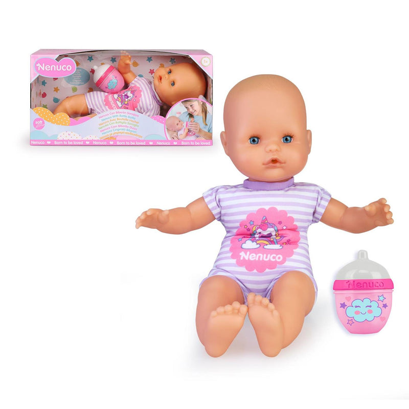 Load image into Gallery viewer, Nenuco babypop 32cm met rammelaar fles
