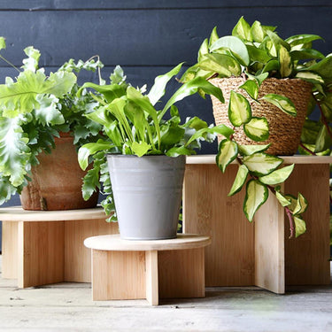 Esschert design plantentafeltje bamboe m dia25x11cm