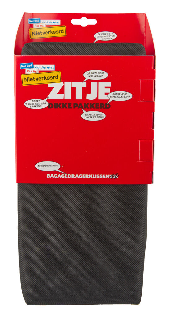 Load image into Gallery viewer, Recycled kussen zitje achterdrager zwart-grijs
