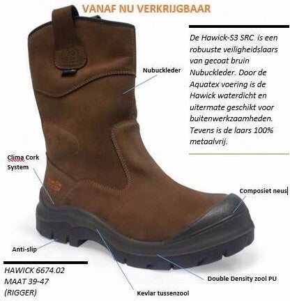 Afbeelding laden in galerijviewer, No risk werklaars hawick aqua-tex xw 1674.02 metaalvrij s3 | bruin | maat 45 - 00.071.011.45

