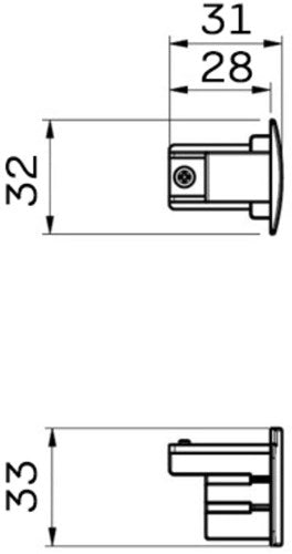 Afbeelding laden in galerijviewer, Nordic eindkap tbv. rail zwart 3-fasen 5050301
