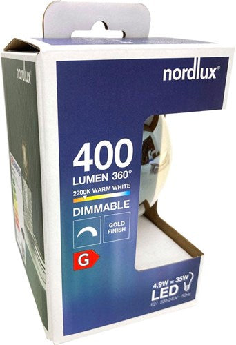 Afbeelding laden in galerijviewer, Enzo nordlux led globe g125 e27 4,9-35w 2200k filament spiraal gold dimbaar - 2760150
