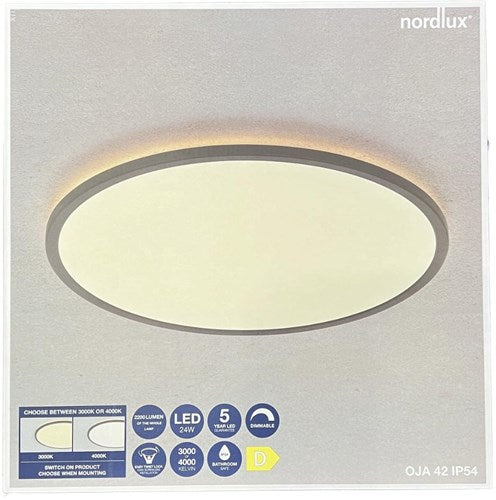 Afbeelding laden in galerijviewer, Enzo nordlux led plafonniere oja 42 zwart 24w 3000k 4000k 42cm - 4802331
