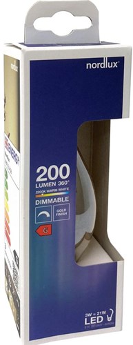 Afbeelding laden in galerijviewer, Enzo nordlux led tipkaars e14 3-21w 2200k filament spiraal gold dimbaar - 2760020
