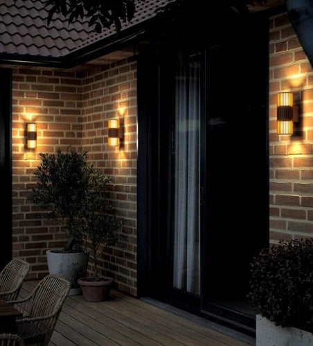 Afbeelding laden in galerijviewer, Enzo nordlux wandlamp aludra rond dubbel 2x e27 bruin ip54 - 4800945
