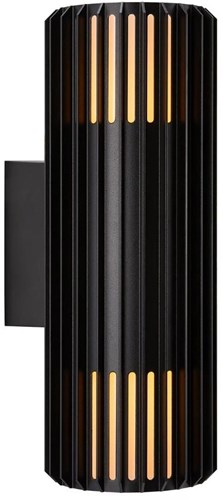 Afbeelding laden in galerijviewer, Enzo nordlux wandlamp aludra rond dubbel 2x e27 zwart ip54 - 4800943
