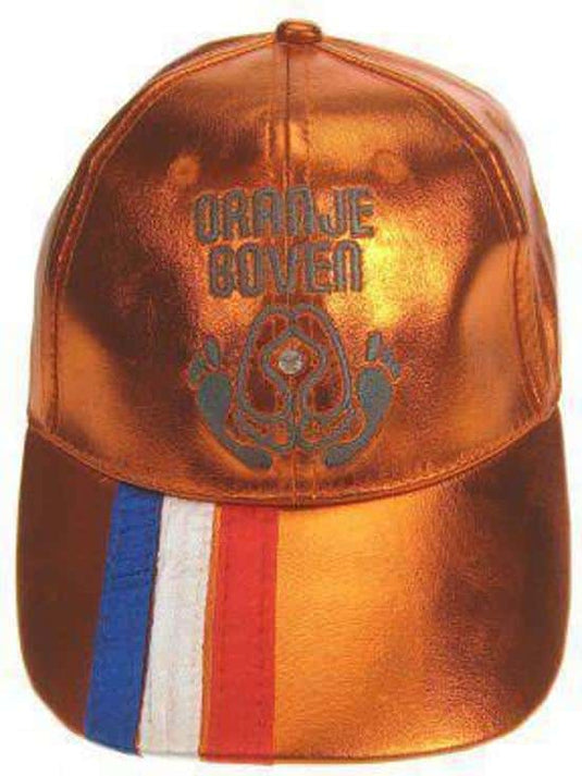 Van der doelen oranje boven petje met elastiek achter
