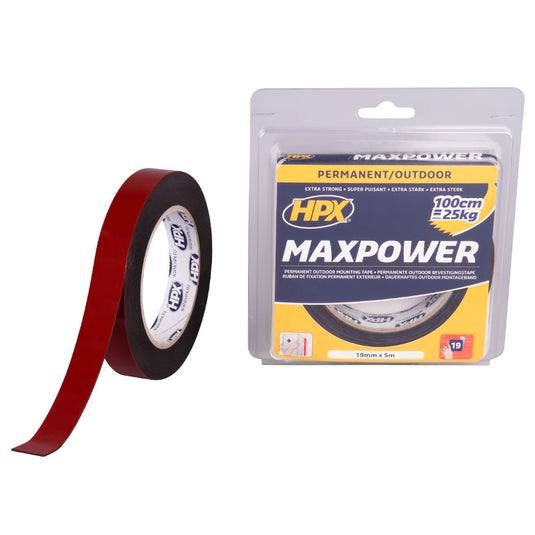 Hpx max power outdoor bevestigingstape | zwart | 19mm x 5m - ot1905 ot1905