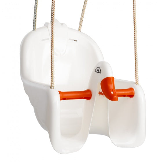 Load image into Gallery viewer, Paradiso toys Baby schommelzitje Zwaan wit oranje
