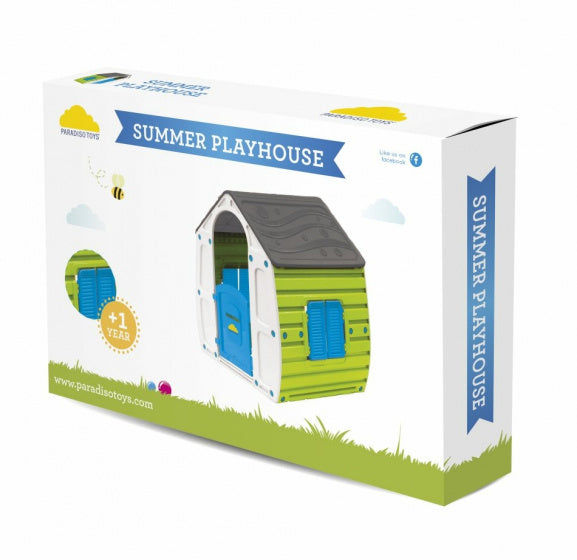 Load image into Gallery viewer, Paradiso toys Speelhuis Summer 102 x 90 cm groen grijs blauw

