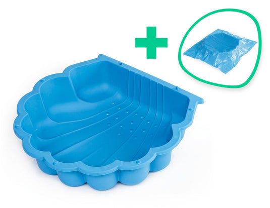 zandbak Schelp 87 x 78 x 18 cm blauw met hoes