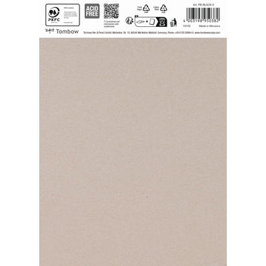 Tombow • black paper din a5 (14,8 x 21 cm), 15 sheets, 250 g m² (120 lbs), black