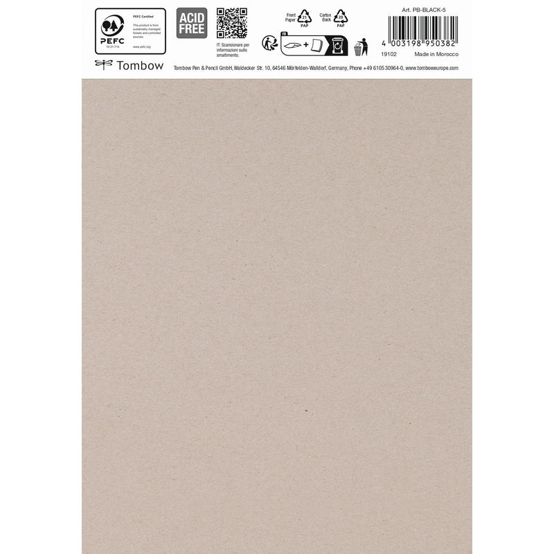 Load image into Gallery viewer, Tombow • black paper din a5 (14,8 x 21 cm), 15 sheets, 250 g m² (120 lbs), black
