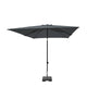 Madison parasol moraira push-up vierkant 230x230cm met tilt-functie grijs