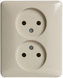 Peha inbouw stopcontact dubbel creme - 4602012