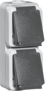 Peha swd opbouw stopcontact dubbel verticaal - 4657961