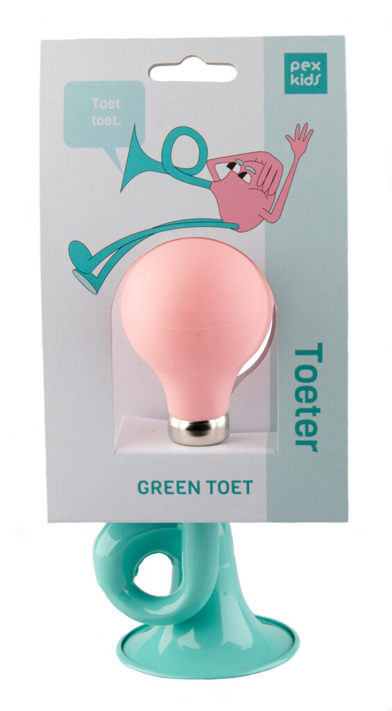 Load image into Gallery viewer, Fietshoorn lokken pexkids - groen met roze bal
