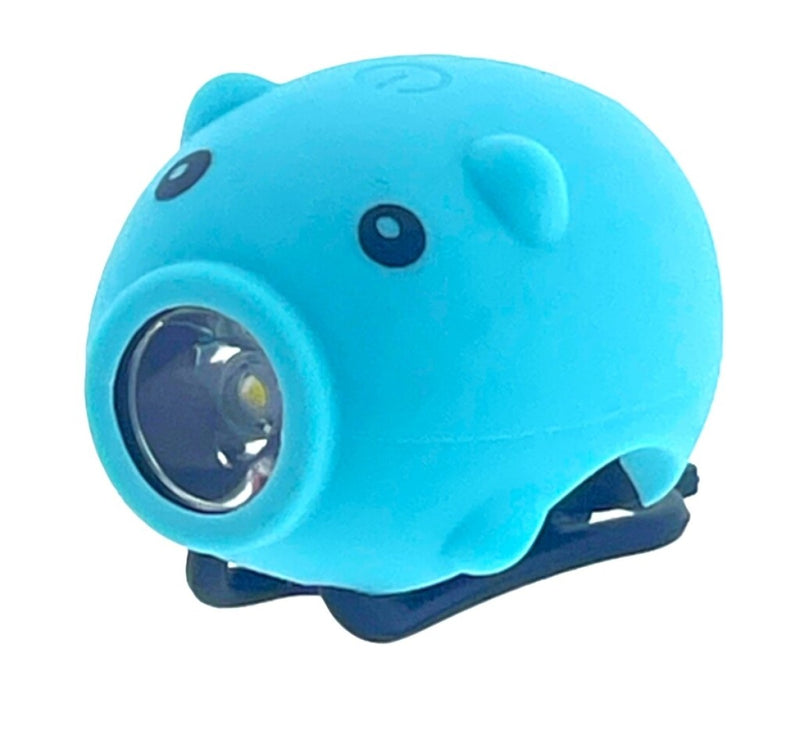 Load image into Gallery viewer, Pexkids fietstoeter varken met led lamp usb blauw
