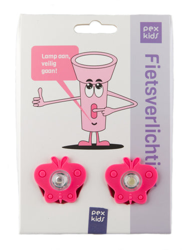 Pexkids verlichtingsset led vlinder met siliconen strap - rood
