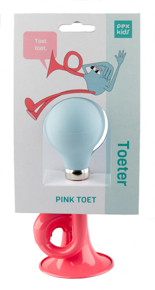 Fietshoorn lokken pexkids - roze met groene bal