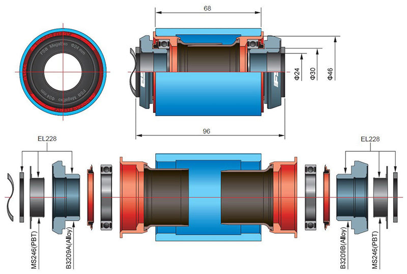 Load image into Gallery viewer, Fsa pf30 bb30 bottom bracket adapter
