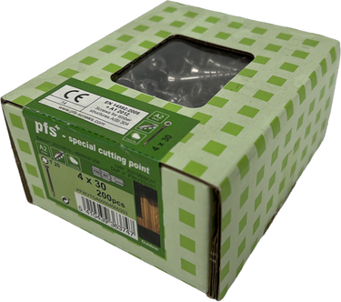 Pgb-europe pfs+ | rvs spaanplaatschroef pfs+ vzk-t ø 4,0x30 a2 - 200 stuks - pfwvtga00004000303