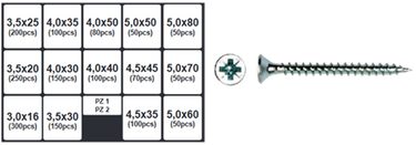 Pgb-europe pgb-fasteners | assortimentsdoos met schroeven 1700 dlg pwvtv - ass014001170002