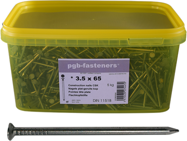 Pgb-europe pgb-fasteners | nagel plat kop d.1151b ø 3,50x80 (emmer) 000npk00000350080m