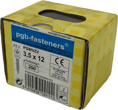 Load image into Gallery viewer, Pgb-europe pgb-fasteners | spaanplaatschroef vk-z ø 3,5x12 zn | 200 st - pgwvzv001003500123
