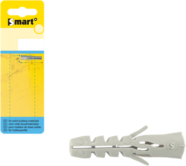 Pgb-europe smart | nylon plug s zndr boord ø 8x40 grijs | 15 st sm000pn00080040h