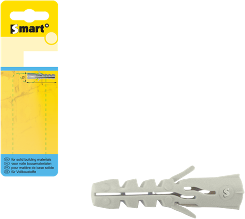 Pgb-europe smart | nylon plug s zndr boord ø 8x40 grijs | 15 st sm000pn00080040h