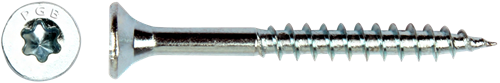 Pgb-europe pgb-fasteners spaanplaatschroef vzk-t deeldraad snijpunt verzonken kop ø4,0x60 zn tx20 | 200 st | pgwvtg001004000603