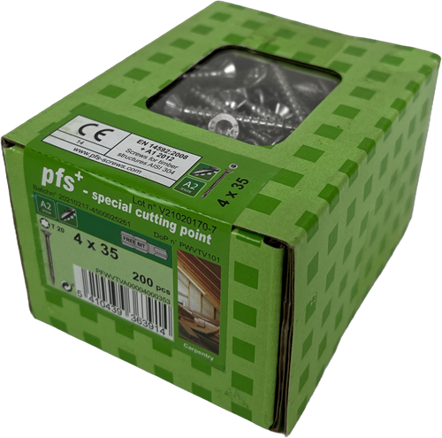 Load image into Gallery viewer, Pgb-europe pgb-fasteners universele spaanplaatschroef vk-t voldraad verzonken kop ø4,0x35 zn tx20 | 200 st | pgwvtv001004000353

