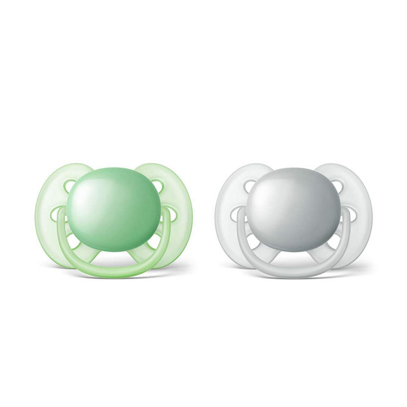 Afbeelding laden in galerijviewer, Philips fopspeen avent ultra soft grijs groen 2 stuks
