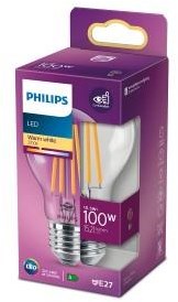 Load image into Gallery viewer, Philips led lamp transparant - 100 w - e27 - warmwit licht

