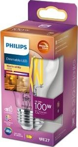 Afbeelding laden in galerijviewer, Philips led lamp transparant - 100 w - e27 - dimbaar warmwit licht
