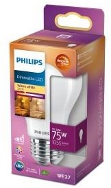 Philips led lamp mat - 75 w - e27 - dimbaar warmwit licht