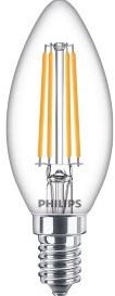 Philips led lamp - kaarslamp met e14 fitting - warmwit licht: 2700k - 60w - helder glas