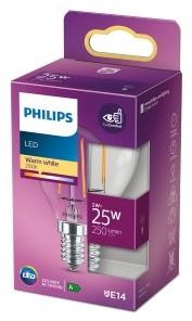 Philips led kogel e14 2-25w 2700k filament helder blister - 5101502