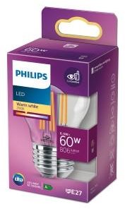 Afbeelding laden in galerijviewer, Philips led lamp - kogellamp met e27 fitting - warmwit licht: 2700k - 60w - helder glas
