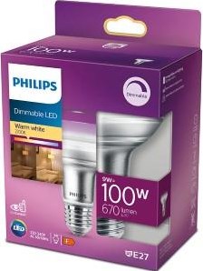 Afbeelding laden in galerijviewer, Philips led spot r80 e27 9-100w 2700k dimbaar blister - 5103360
