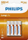 Philips r03 longlife aaa batterij 4 stuks