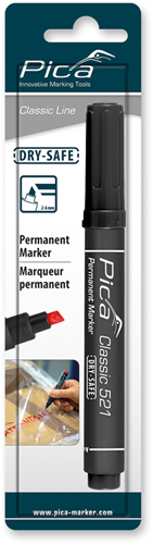 Pica 521 46 permanent marker | 2-6mm | beitel | zwart | blister - pi52146sb