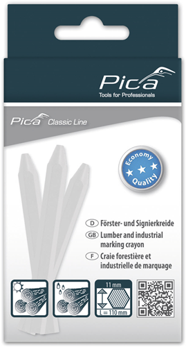 Pica 591 52 markeerkrijt eco | 11x110mm | wit | 12 stuks - pi59152