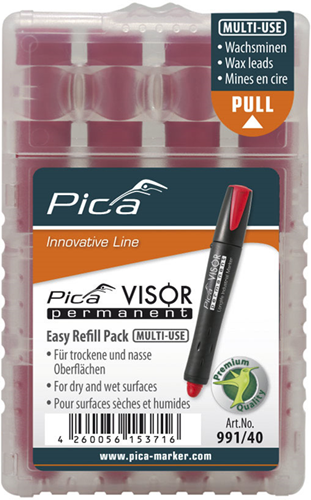 Load image into Gallery viewer, Pica 991 40 visor permanent navulling | rood - pi99140
