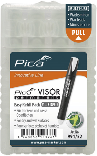 Pica 991 52 visor permanent navulling | wit - pi99152