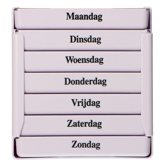 Jvdl pillendoos week 4 vakken per dag wit