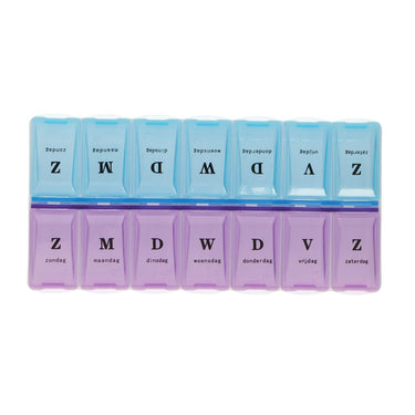 Jvdl pillendoos 7 dagen ochtend - avond blauw paars